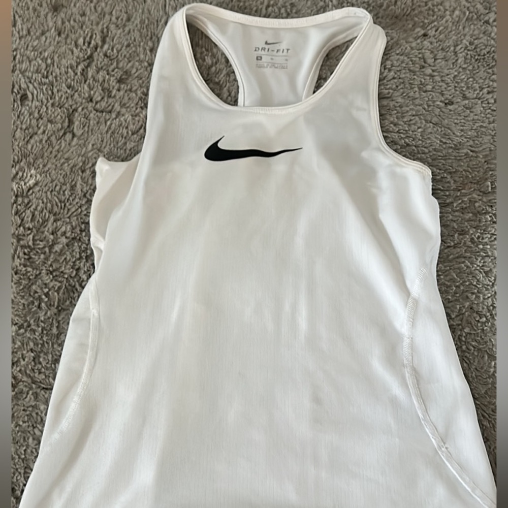 Nike white kids medium tank top